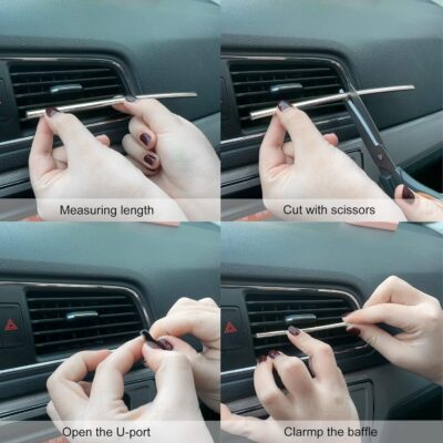LivTee 20 Pieces Car Air Conditioner Decoration Strip for Vent Outlet, Universal Waterproof Bendable Air Vent Outlet Trim Decoration, Car Interior Accessories (Shiny Silver) - Image 4