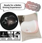 Car Headrest Pillow 2PCS Auto Headrest Cushion Memory Foam Car Seat Headrest Pillow - Comfort and Style On The Go Memory Foam Head Pillow Bear and Bunny Neck Support (Pink - Bunny) - Image 4
