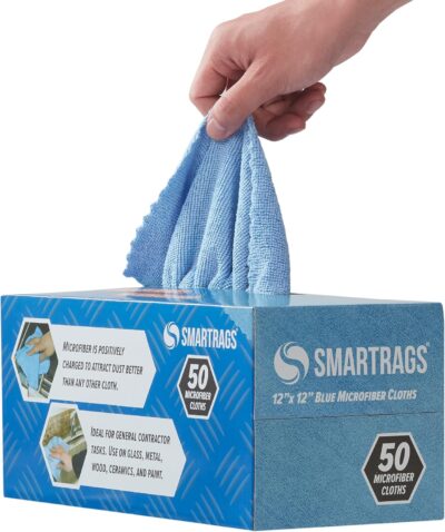 Arkwright Smart Rags Microfiber Cleaning Cloths, Pack of 50 in a Box, Lint Free 180 GSM Reusable Towels for Auto, Office and Household Cleaning, 12 x 12 in, Blue - Image 4
