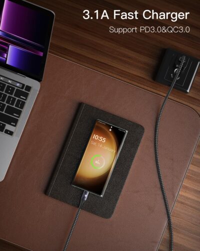 CONMDEX Android Auto USB Cable [Upgrade, 3ft, 2-Pack] 10Gbps USB 3.1 Gen 2 Data Transfer, 3A Fast Charging USB A to Type C Cord, Reliable CarPlay Cable for iPhone 17/16 Pro Max, Galaxy S25/S24 Ultra - Image 3