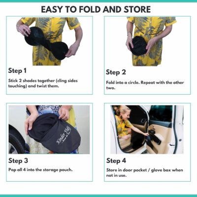 Car Window Shades - Certified 99.79% UVA & 99.95% UVB Sun Protection. Award Winning car Sun Shade for Side Windows. 4 Pack Semi Transparent 20" x 12" - Car Accessories Interior by Kinder Fluff - Image 7