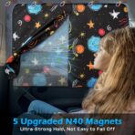 Car Window Shades, 2 Packs Magnetic car Sun Shade for Baby, Double Layers Magnetic Colourful Space Pattern for Full Covers/Half Shade Options, Window Curtains for Heat/UV Protection Sun Block Covers - Image 2