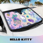 Hello Kitty Car Windshield Sun Shade - Officially Licensed Sanrio Cute Car Accessories for Women - Hello Kitty Accessories Sunshade for Front Windshield - Summer Sunshield Cars Window Shades - Image 2