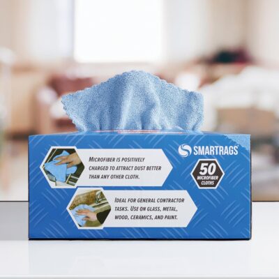 Arkwright Smart Rags Microfiber Cleaning Cloths, Pack of 50 in a Box, Lint Free 180 GSM Reusable Towels for Auto, Office and Household Cleaning, 12 x 12 in, Blue - Image 5