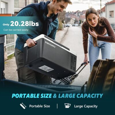 EUHOMY 12 Volt Refrigerator, 19QT(18L) Compressor Electric Cooler APP Control, Car Fridge -4℉~68℉, Portable Refrigerator 12/24V DC 100-240V AC, Portable Freezer for Camping, Travel, Boat - Image 7