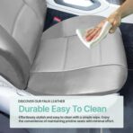 FH Group Car Seat Covers PU Leather Automotive Seat Covers Front Set, Gray Seat Covers Pair Set with Gift Universal Fit Interior Accessories for Cars Trucks and SUVs - Image 5