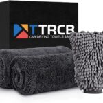 TTRCB 2 Pack 1300 GSM Car Drying Towels (36" x 24"), Microfiber Towels for Cars, Ultra-Absorbent, Streak Free, Car Wash Mitt, Car Detailing Supplies, Car Wash Kit, Car Cleaning Supplies Kit for SUV,RV