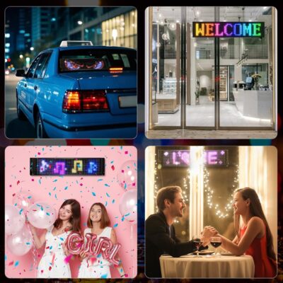 36.2"x7.6" Large Bright LED Sign, Programmable LED Scrolling Sign, Custom Flexible LED Store Sign with App Control DIY Text Pattern Animation, LED Digital Sign for Store Window Advertising Hotel - Image 5