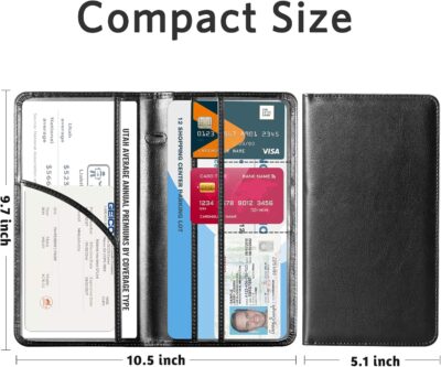 CoBak Car Registration and Insurance Holder - Vehicle Glove Box Car Organizer,Auto Truck Comparment Accessories Case with Magnetic Closure for Driver License,Cards - Image 5