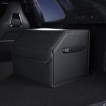 Trunk Organizer,car organizers and storage,black Leather Storage Box with lid,Fiberboard,Collapsible,15''L x 13''W x 12.4''H,2K inches³(size A)