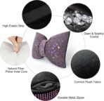 surpassme 2PCS Rhinestone Car Headrest Neck Pillow for Driving with Bling Bling Crystal Bow Pillow Car Accessories for Women (Pink) - Image 6