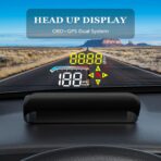 HUD M17,Heads up display OBD2 and GPS Dual System Speedometer for Car, Digital Speedometer with Speed, Travel Direction, and Overspeed Alarm, Fatigue Driving Alarm，Suitable for All car - Image 2