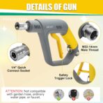 JOEJET Pressure Washer Gun with Mini Foam Cannon Dual Connector, Dual-Purpose Switch Spray Gun with 5 Power Washer Nozzle Tips, Dual Wand Foam Cannon, 1/4” Quick Connector - Image 8