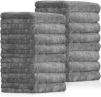 Tallew 15 Pcs 15 Pcs Car Microfiber Towels Buffing Drying Wash Cleaning Cloths Plush Large Towels Thick Care Polishing Detailing Waxing Scratch Proof Towel, 15.75 x 15.75 Inch (Dark Gray)