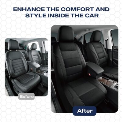 Skechers Men’s Seat Covers, Air-Cooled Memory Foam Car Seat Covers Front Seats, Airbag Compatible,Universal Fit for Most Cars, SUVs, Vans and Trucks,Black - Image 6