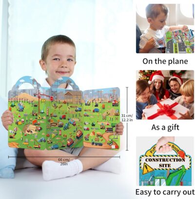 2 Pack Puffy Sticker Books for Kids Ages 3-5, Construction Truck and Vehicle Car Stickers for Toddlers Boys, 3D Reusable Stickers Books for Toddlers, Activity Book for Boys Party - Image 6