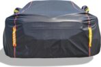 Car Cover Waterproof All Weather, 6 Layers Full Exterior Covers with Zipper Cotton, Mirror Pocket. Outdoor Car Cover UV Snow Rain Wind Dust All Weather Outdoor Protection for Sedan (173-183 inch)