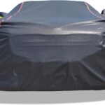 Car Cover Waterproof All Weather, 6 Layers Full Exterior Covers with Zipper Cotton, Mirror Pocket. Outdoor Car Cover UV Snow Rain Wind Dust All Weather Outdoor Protection for Sedan (173-183 inch)