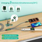 Travel Essentials for iPhone iWatch Charger, 3 in 2 USB Cable for iWatch/iPhone Charger/L Port, Beach Vacation Essentials USB C Cord Compatible with iWatch 10-1/iPhone 17-11/PS/Galaxy/Car, 2Pack 5FT - Image 2