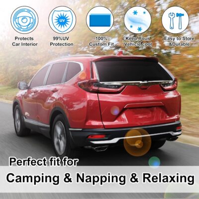 TINGLU Window Shades for Honda CR-V CRV 2017-2022 Accessories Car Side Full Windows Rear Triangular Windshield Sun Shade Sun UV Rays & Privacy Protection for Camping,Napping,and Relaxing 8PCS - Image 6