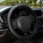 EcoNour Car Steering Wheel Cover | Premium & Durable PU Leather with Anti-Slip Design | Universal Fit 14.5" - 15" Steering Wheel Cover | Car and Truck Accessories - Black