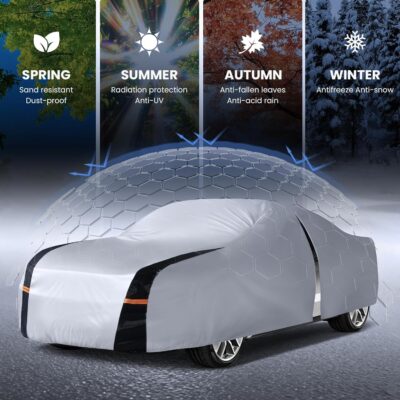 Coupe Car Cover Waterproof All Weather, 10 Layers Outdoor Car Covers for Muscle Car - Sun & Rain Protector Full Exterior Covers. Custom Fit Ford Mustang, Shelby Camaro, etc C4(Gift Towel/Storage Bag) - Image 3