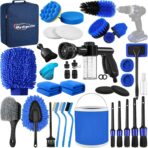 Qydipclin 41Pcs Car Detailing Kit, Car Detailing Brush Set, Car Wash Cleaning Kit, Car Detailing Brushes, Professional Car Care Kit for Interior Exterior Wheels, Blue