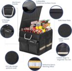 Trunk Storage Organizer with Lid, 35cm Small 36L Collapsible Car Trunk Organizer,Small Car Organizer Aluminium Handle, Car Accessories for Sedan Auto SUV Truck Minivan Road Emergency Black - Image 2