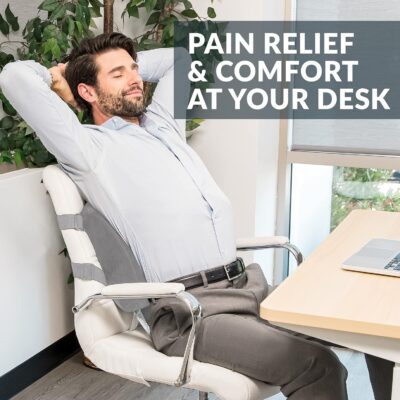 ComfiLife Lumbar Support Back Pillow Office Chair and Car Seat Cushion - Memory Foam with Adjustable Strap and Breathable 3D Mesh (Gray) - Image 3