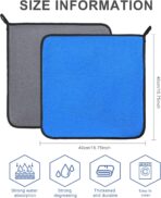 Nuenen 20 Pcs Microfiber Car Drying Towels Microfiber Cleaning Cloth 800 GSM Thick Plush Cleaning Dusting Cloth Auto Detailing Absorbent Towels Rags for Car Household Kitchen Window(Grey and Blue) - Image 4