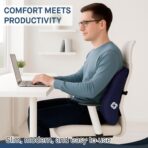 Samsonite Ergonomic Lumbar Support Pillow for Office Chair and Car Seat - Memory Foam Back Support Lumbar Pillow, Premium Cushion Chair Support for Lower Back Pain Relief and Versatile Use (Navy) - Image 6