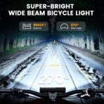 Vastfire 17 LED Bike Lights 5000 Lumens, Super Bright Bicycle Light for Night Riding, USB Rechargeable Bike Headlight and Taillight, Waterproof Wide Beam Bike Front Light with Digital Power Display - Image 2