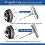 Tire Repair Kit, 68pcs Heavy Duty Tire Plug Kit, Universal Tire Repair Tools Flat Tire Puncture Repair for Car, Motorcycle, Truck, SUV, RV, ATV, Tractor, Trailer Fix Punctures and Plug Flats Patch Kit - Image 5