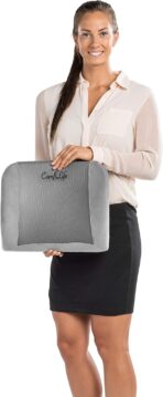 ComfiLife Lumbar Support Back Pillow Office Chair and Car Seat Cushion - Memory Foam with Adjustable Strap and Breathable 3D Mesh (Gray) - Image 8