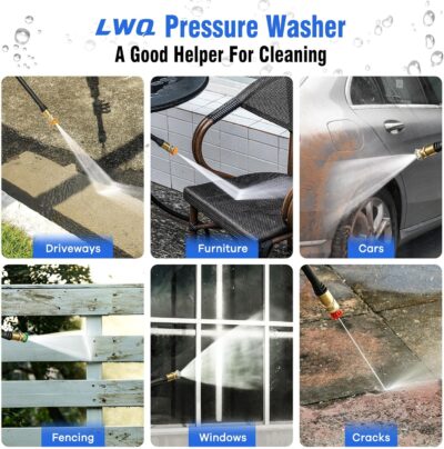 Pressure Washer, Power Washer with 4 Quick Connect Nozzles 1 Foam Cannon, High Pressure Cleaning Machine for Cars/Fences/Driveways/Patios/Farms/Home Cleaning - Image 4