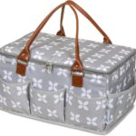 Moteph Extra Large Diaper Caddy, Craft, Toy Organizer with Zip-Top Cover with Waterproof Wet/Dry Bag - Perfect for Baby Shower