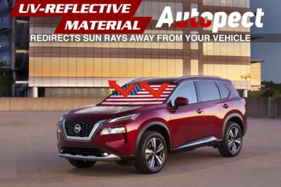 Autopect Windshield Sun Shade - American Flag Design, High-Resolution Sun Visor for Car, Truck, SUV with Mirror Cut-Out for Interior Sun Protection, Foldable Car Sun Shade (Original, Medium) - Image 4