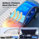 Magnelex Car Windshield Sunshade | Innovative No-Light-Pass Technology for Maximum Protection | Foldable Sun Shade Keeps Your Vehicle Cool | Fit for Cars, Trucks, and SUVs | X-Large (65.7 x 36.4 in) - Image 2