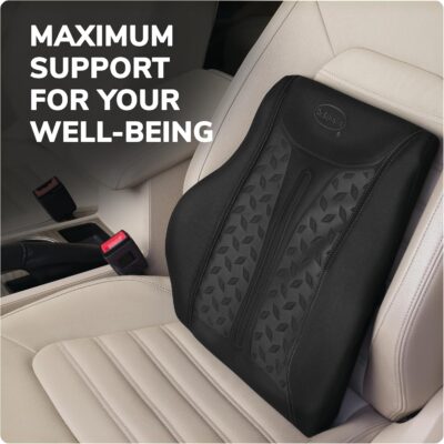 Dr. Scholl's Max Support Charcoal-Infused Lumbar Seat Cushion for Car, Truck, SUV — Black - Image 7