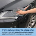 GREEN LIFESTYLE Chamois Cloth, Microfiber Cleaning Cloth 150 Pack, Borderless Towels Cleaning, Car Microfiber Towel, Drying Car Wash Towels (11.5" x 11.5", Grey) - Image 4