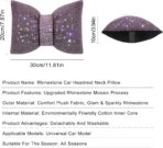 surpassme 2PCS Rhinestone Car Headrest Neck Pillow for Driving with Bling Bling Crystal Bow Pillow Car Accessories for Women (Pink) - Image 5