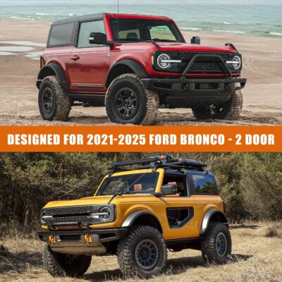 Waterproof Car Covers Replace for 2021-2025 Ford Bronco 2 Door, 6 Layers Silver All Weather Car Cover with Zipper Door & Windproof Bands for Snow Rain Dust Hail Protection - Image 7