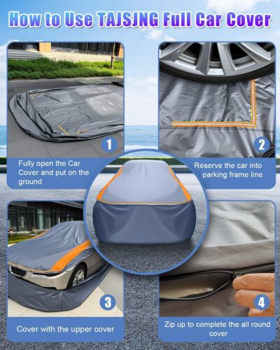 Full Enclosed Car Cover Universal Fit for Wrangler 4 Door/Grand Cherokee,Outback,BMW X3/X5,Lexus RX350,4Runner/Highlander,Audi Q5,Macan/Cayenne,Model y,Equinox,Edge,Infiniti QX50/55,MDX/RDX - Image 5