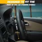 EcoNour Car Steering Wheel Cover | Premium & Durable PU Leather with Anti-Slip Design | Universal Fit 14.5" - 15" Steering Wheel Cover | Car and Truck Accessories - Black - Image 2