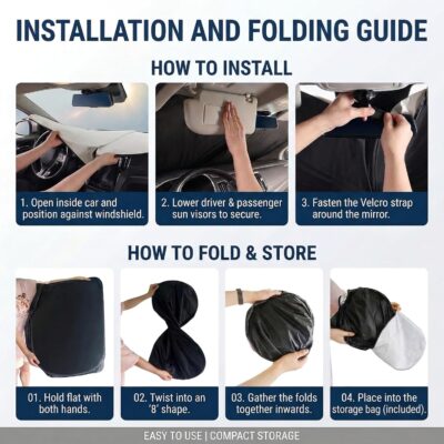 for Nissan Pathfinder Sun Shade Windshield Cover - Custom Fit Pathfinder Accessories 2022-2025 2026 Sunshade Foldable UV Protection & Heat Shield Sun Visor Accessories - Image 7