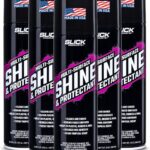 Slick Products Shine & Protectant Spray 17.35 FL OZ. - High Gloss Clear Coating Renew Vinyl, Plastic, Rubber, Trim, Tire, Car, Truck, Motorcycle, Dirt Bike (6-Pack)