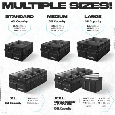 FORTEM Trunk Organizer For SUV Car Trunk Organizer, Foldable Storage, Car Accessories for Women Men, Collapsible Bag, Perfect Christmas Gifts, 600D Oxford, Non Slip Bottom, Straps, Soft Cover (45L) - Image 3