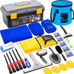 AUTODECO 30Pcs Car Wash Cleaning Kit - Car Care Wash Tools Set Car Detailing Set with Collapsible Bucket Snow Shovel