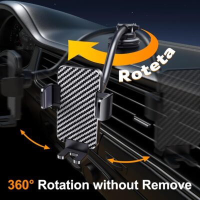 Phone Holders for your Car [Long Flexible Neck] Car Phone Mount [Anti-Shake Stabilizer] Cell Phone Holder Car for Dashboard Windshield Automotive Accessories Fit for iPhone Android Smartphone - Image 5