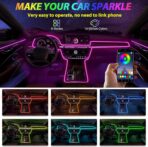 5 in 1 Car Led Strip Lights with App Control, RGB Colors Interior Car Lights, Ambient Led Lighting Kit, 4 Light Flashing Modes, USB Neon Accessories for Doors, Center Console - Image 2